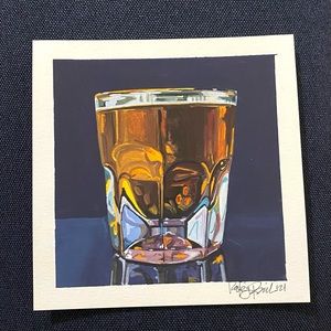Signed Art Print by Kate Jarvik Birch “Whiskey Glass” 2021